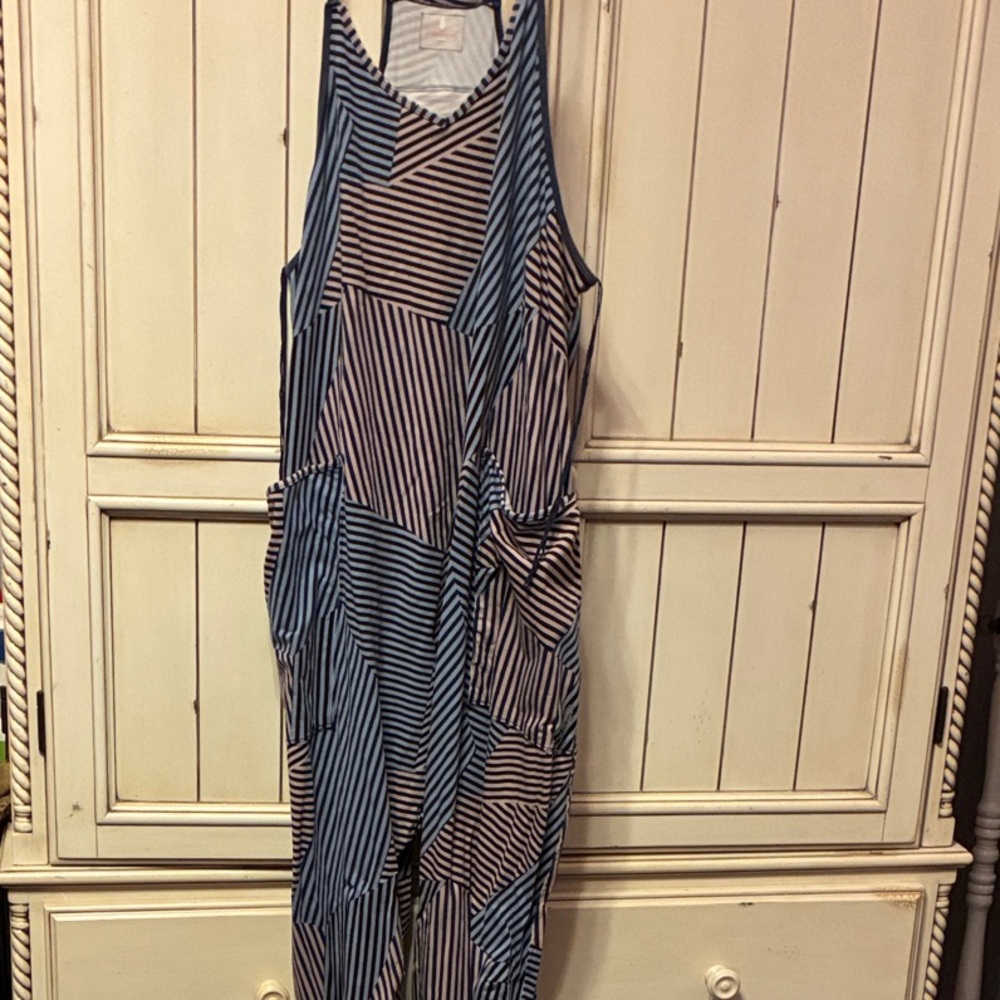 Striped Sleeveless Jumpsuit